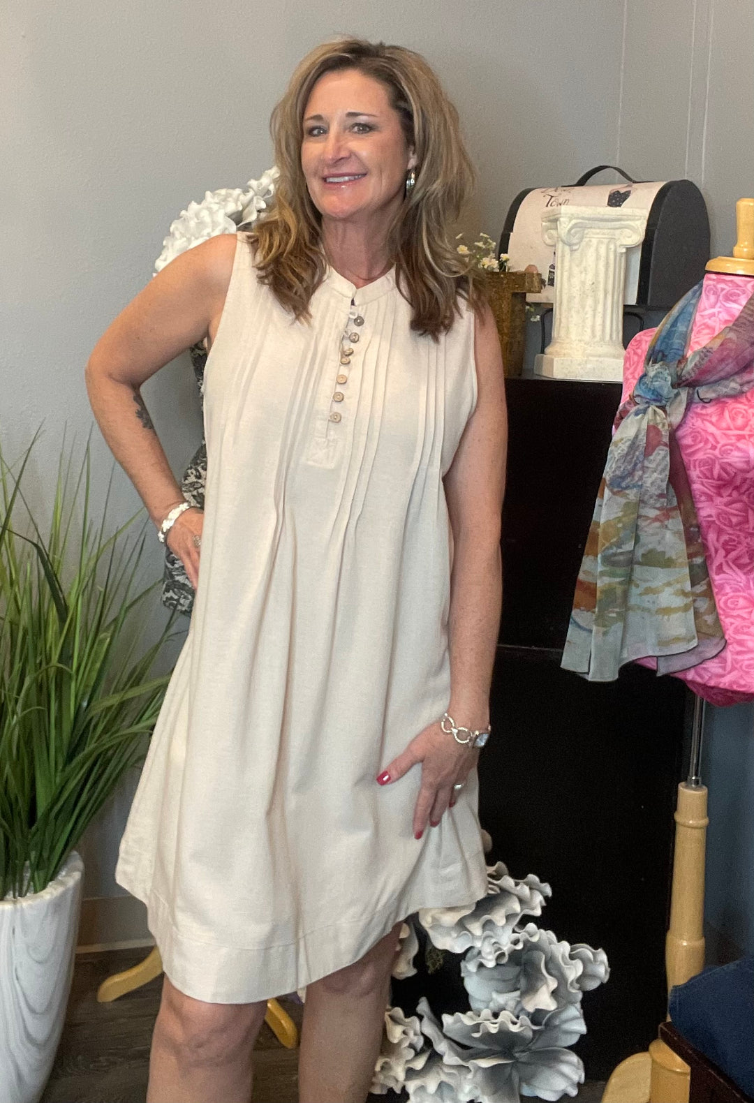 Dresses, Linen Sleeveless Dress
