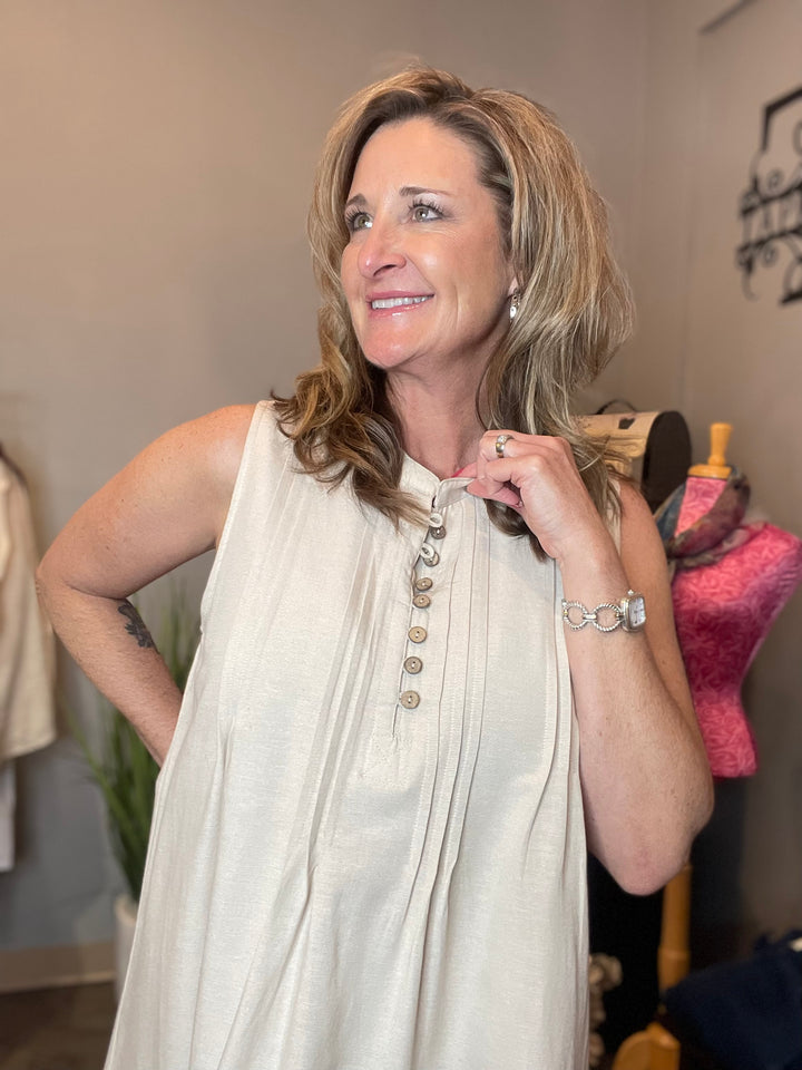 Dresses, Linen Sleeveless Dress