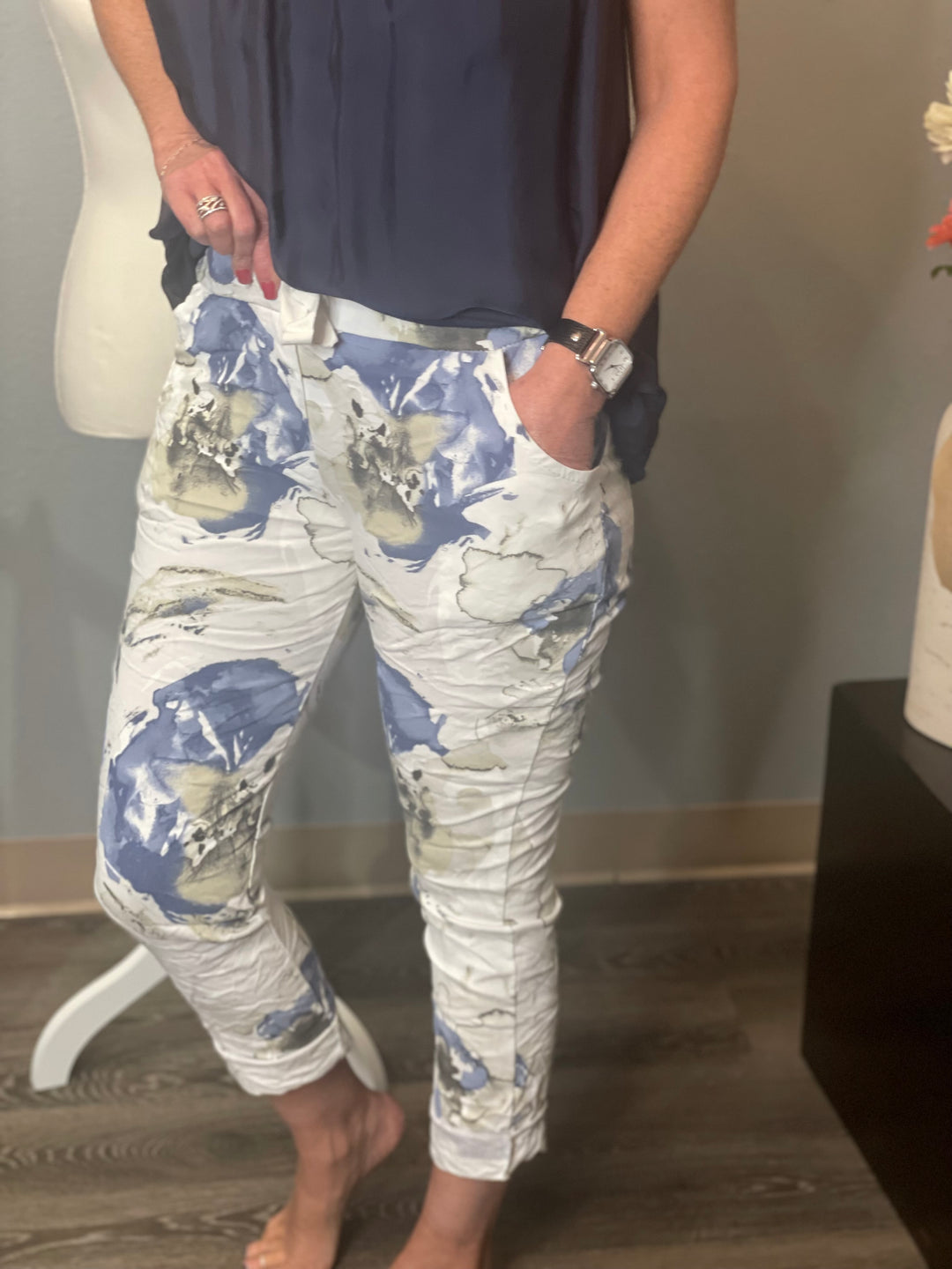 Pants, Crinkle Capri