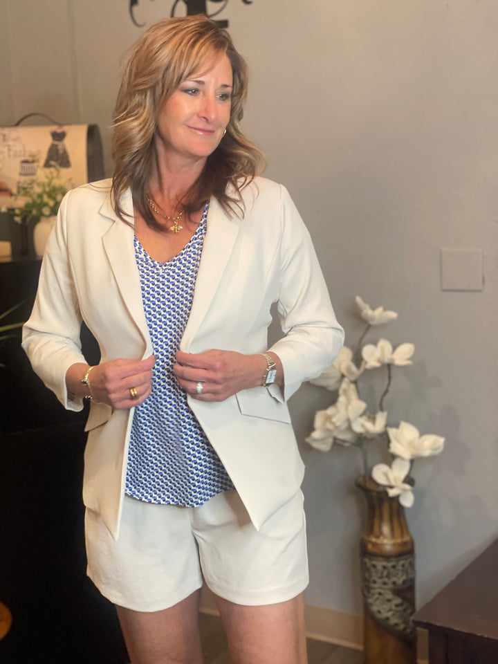 Outerwear, Shirred Sleeve Blazer
