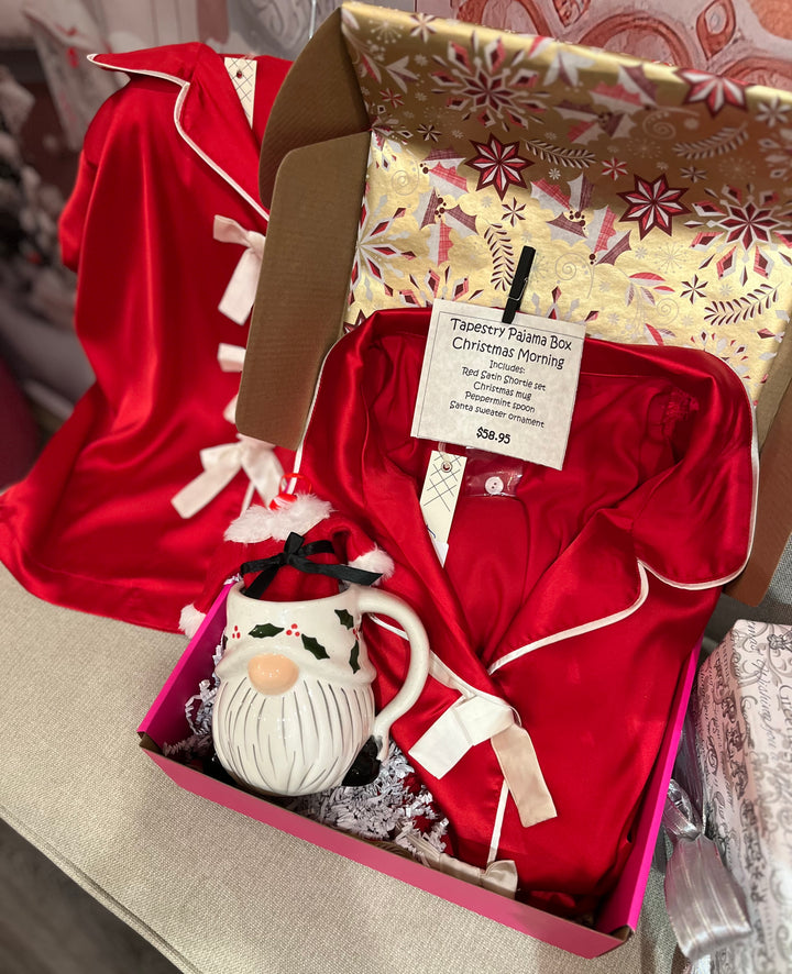 Loungewear, Satin PJ Set w/Bow