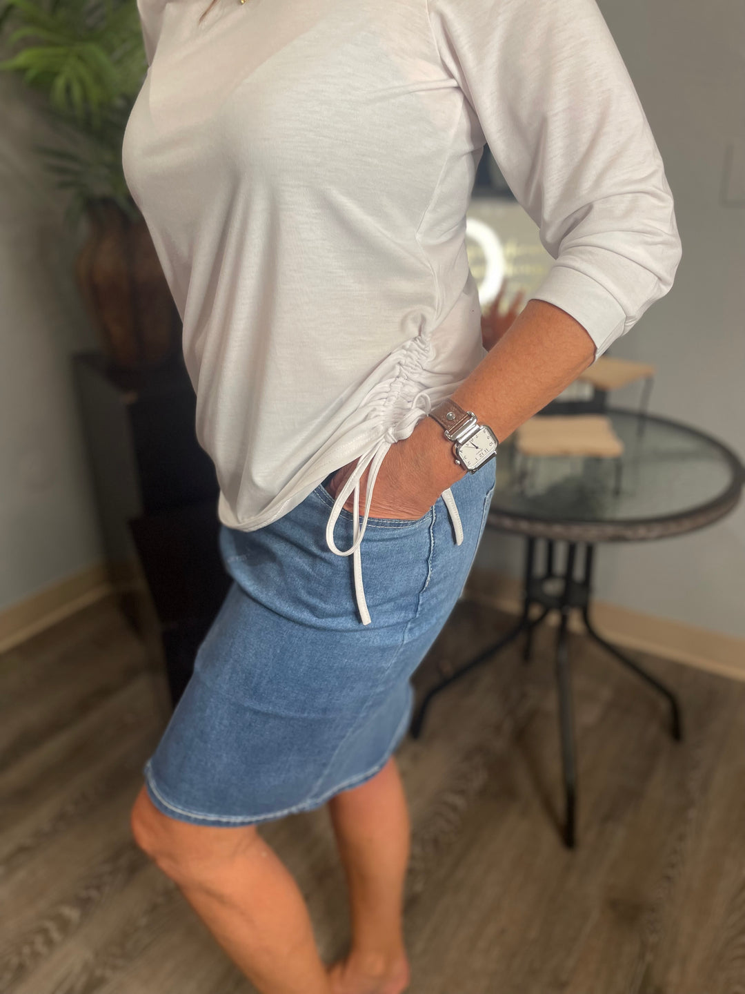 Dresses, Mid-length Denim Skirt