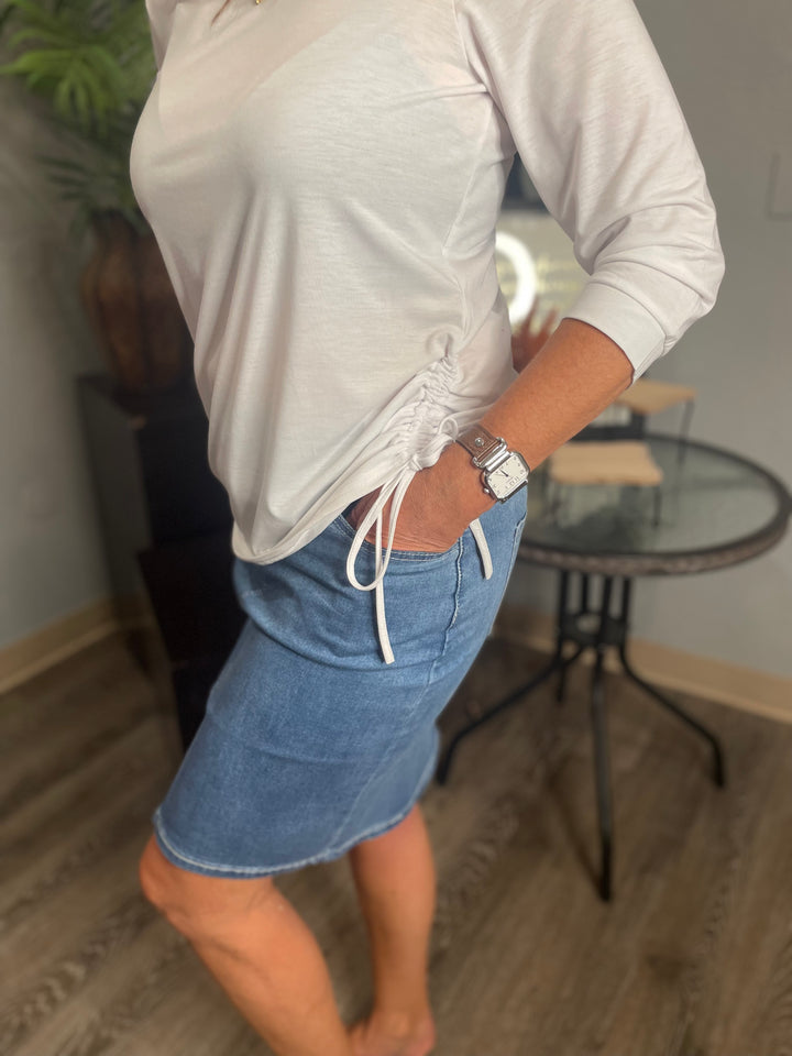 Dresses, Mid-length Denim Skirt