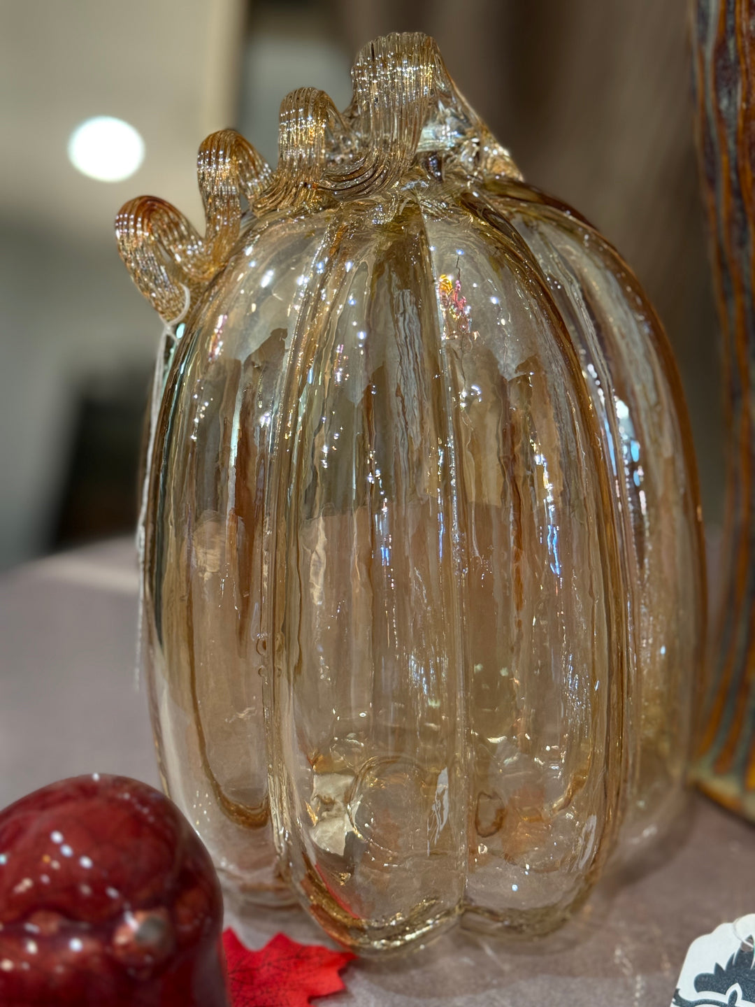 Accessories, Glass Oval Pumpkin