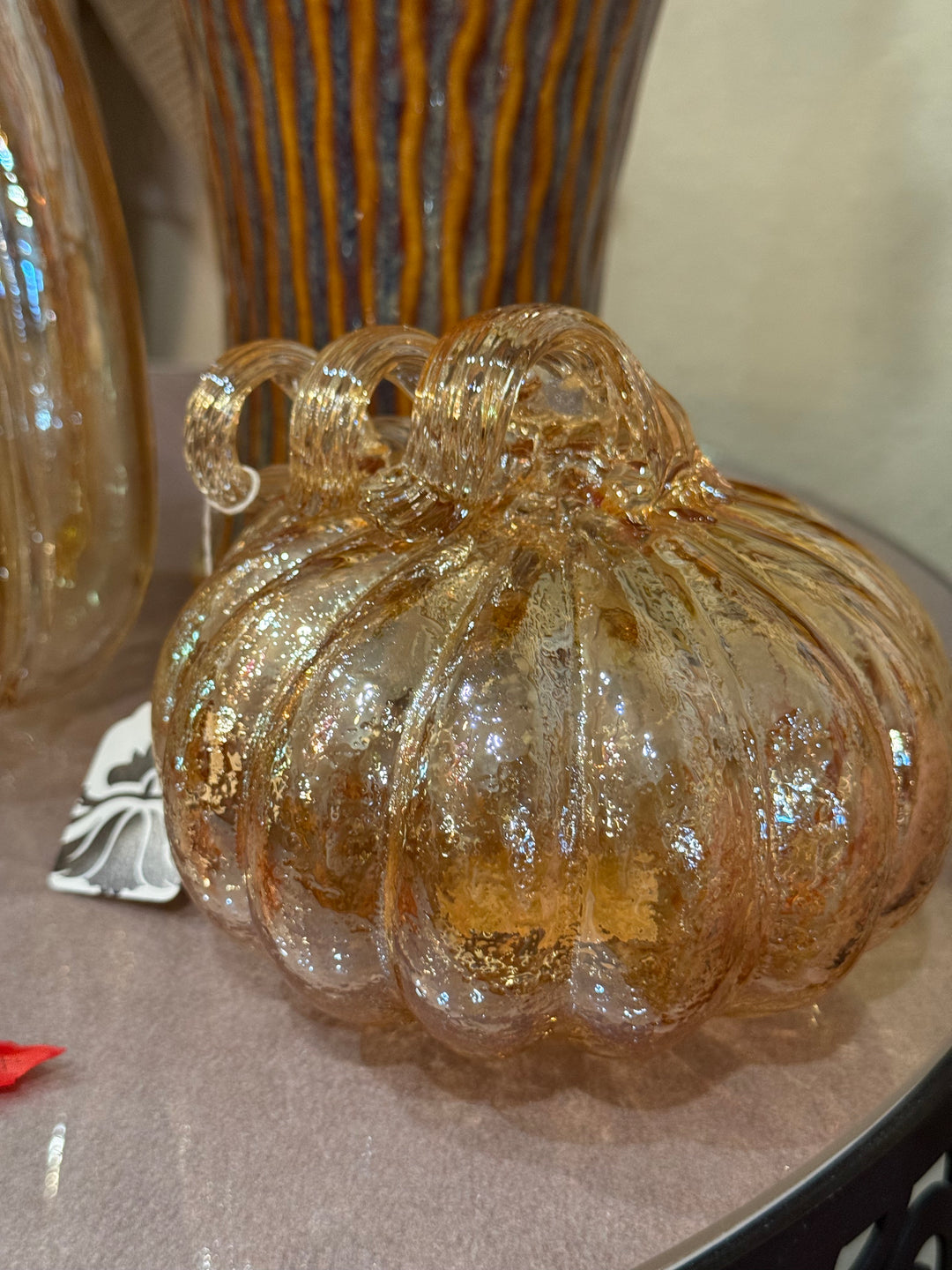 Accessories, Glass Round Pumpkin