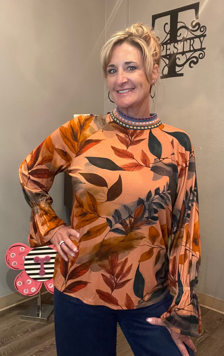 Tops, Mockneck Blouse w/Tie