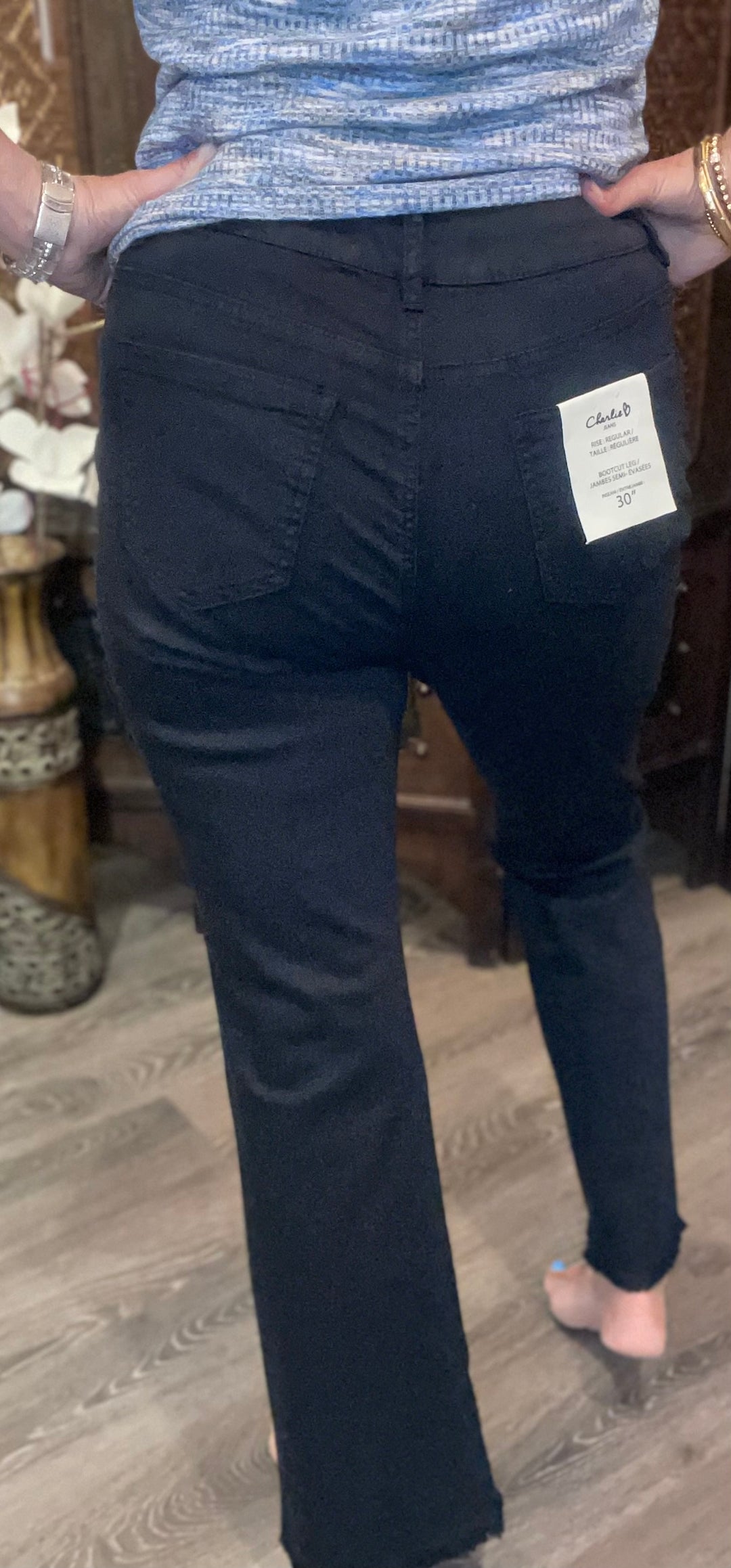 Pants, Bootcut 5 Pkt Asymmetrical Hem