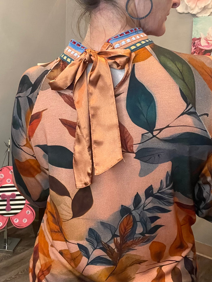 Tops, Mockneck Blouse w/Tie