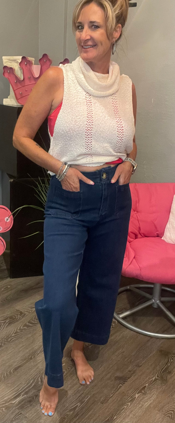 Pants, Straight Leg Crop
