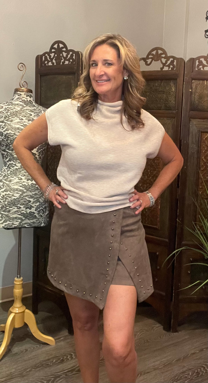 Dresses, Twill Suede Wrap Skort