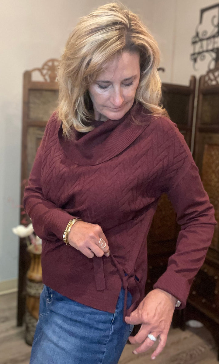 Tops, Cowl Neck w/Side Tie