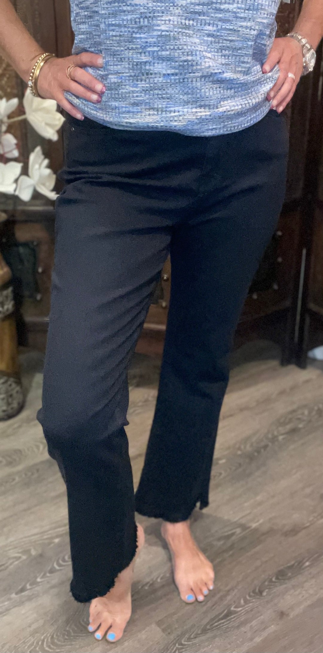 Pants, Bootcut 5 Pkt Asymmetrical Hem