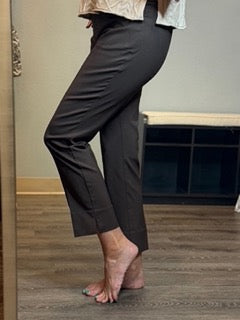 Pants, Pull On Slim Ankle Crop Brn