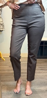 Pants, Pull On Slim Ankle Crop Brn
