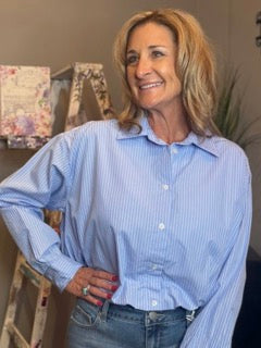 Tops, Striped Bubble Hem
