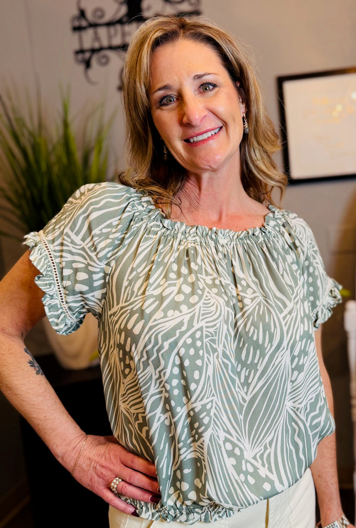 Tops, Short Sleeve Off Shoulder Blouse