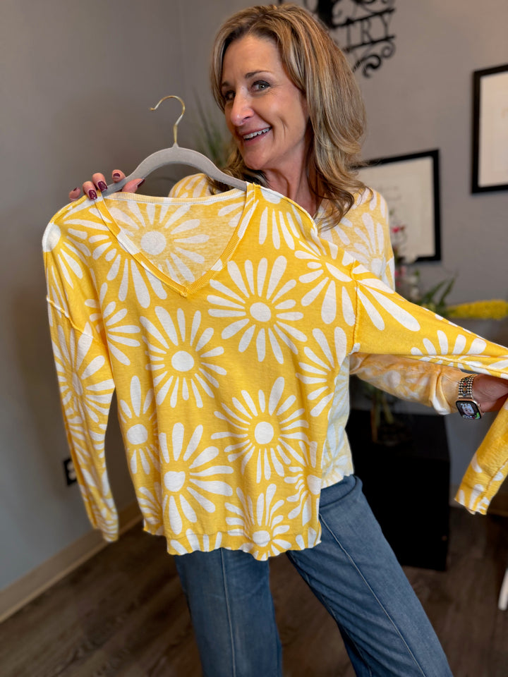 Tops, Reversible Sunflower Sweater