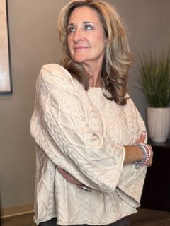 Tops, Cable Knit 3/4 Sleeve