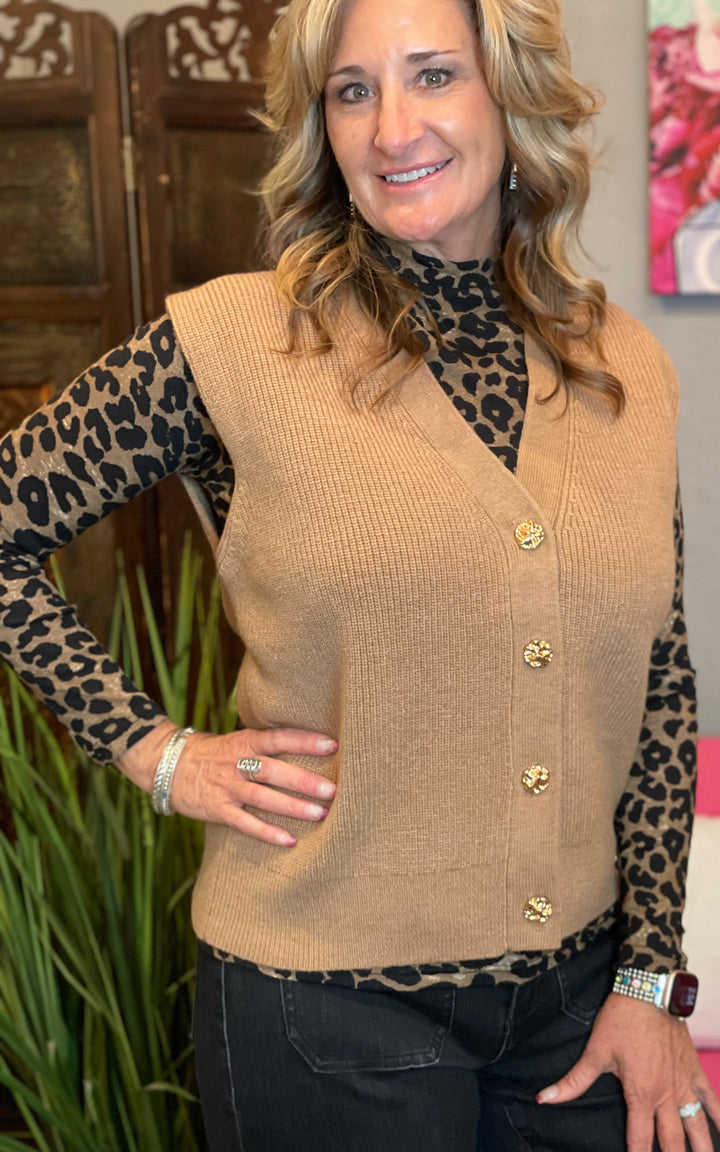 Tops, Button down Sweater Vest