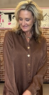 Tops, Satin Button Front Blouse