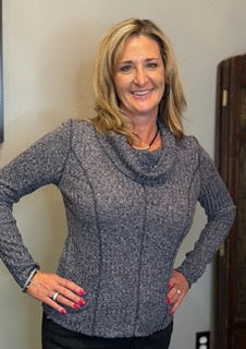 Tops, Cable Knit Loose Cowl Neck