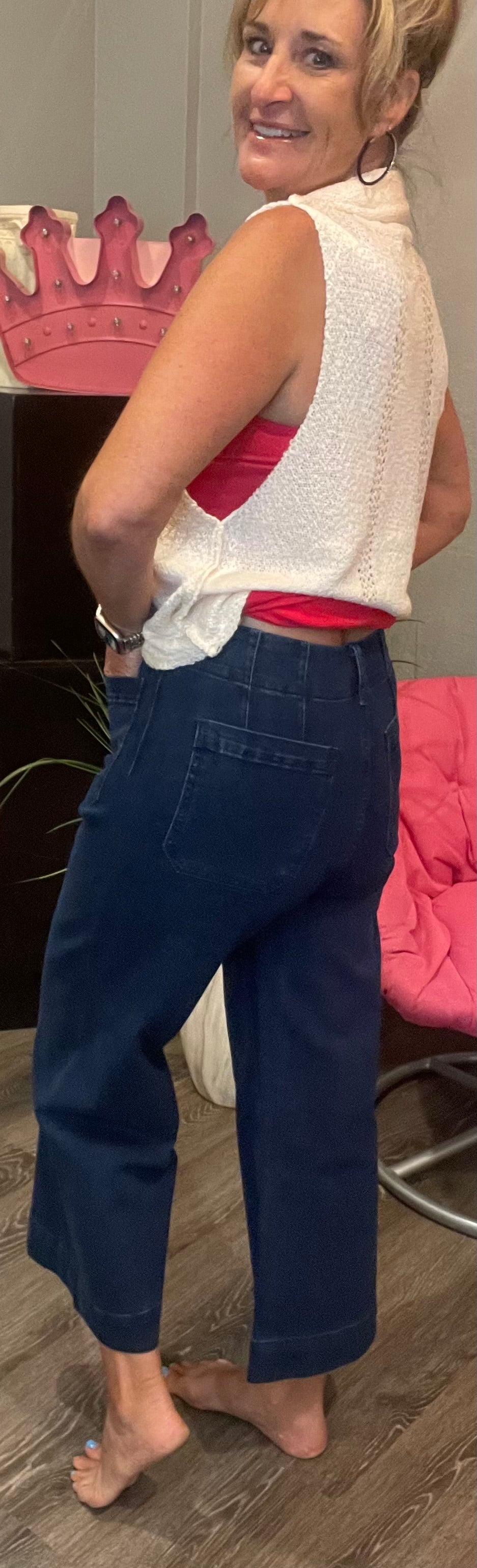 Pants, Straight Leg Crop