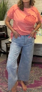 Pants, Floral Washed Stretch