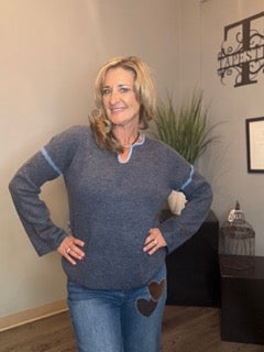 Tops, Embroidered Back Drop Sleeve Sweater CB