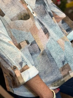 Tops, Printed Henley