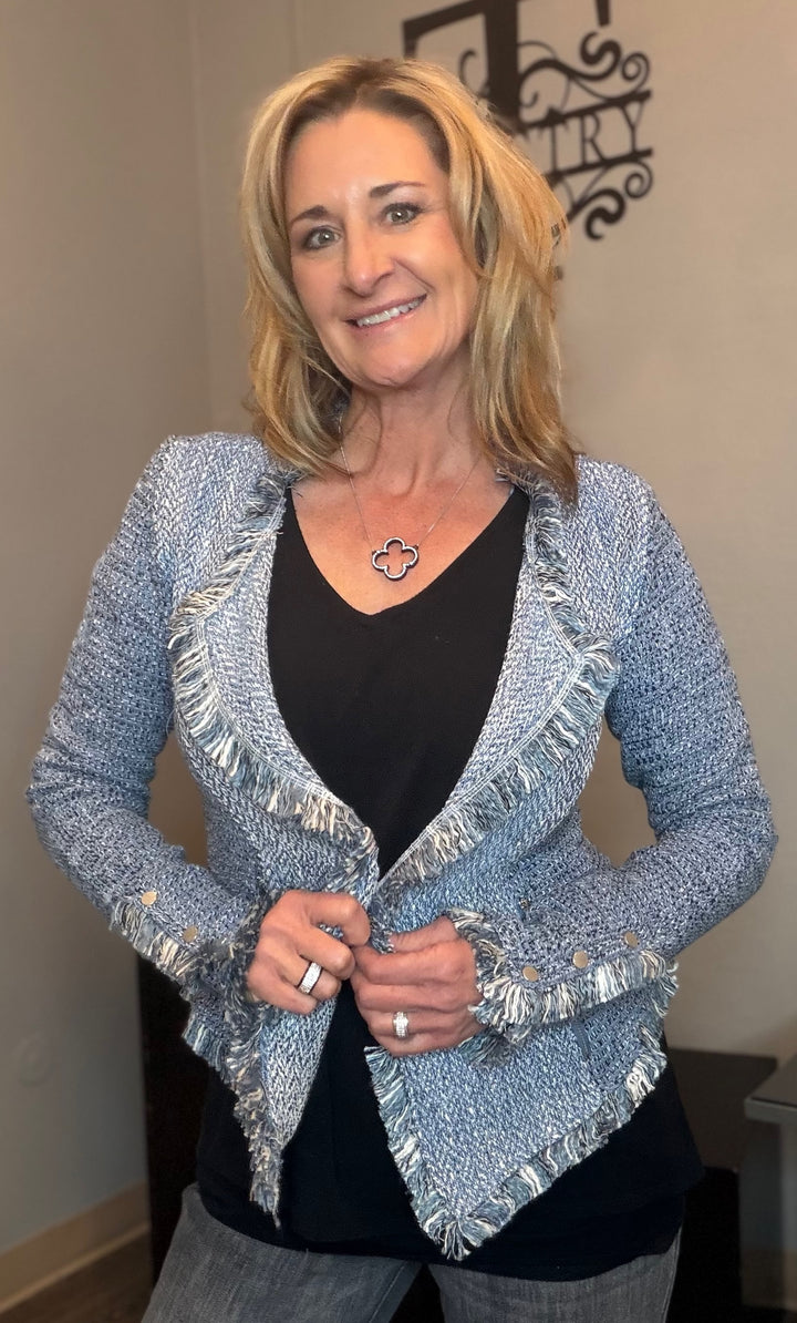 Outerwear, Deconstructed Knit Tweed Jacket