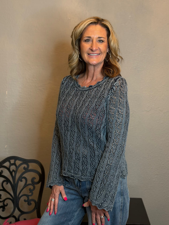 Tops, Long Sleeve Garment Dye Sweater