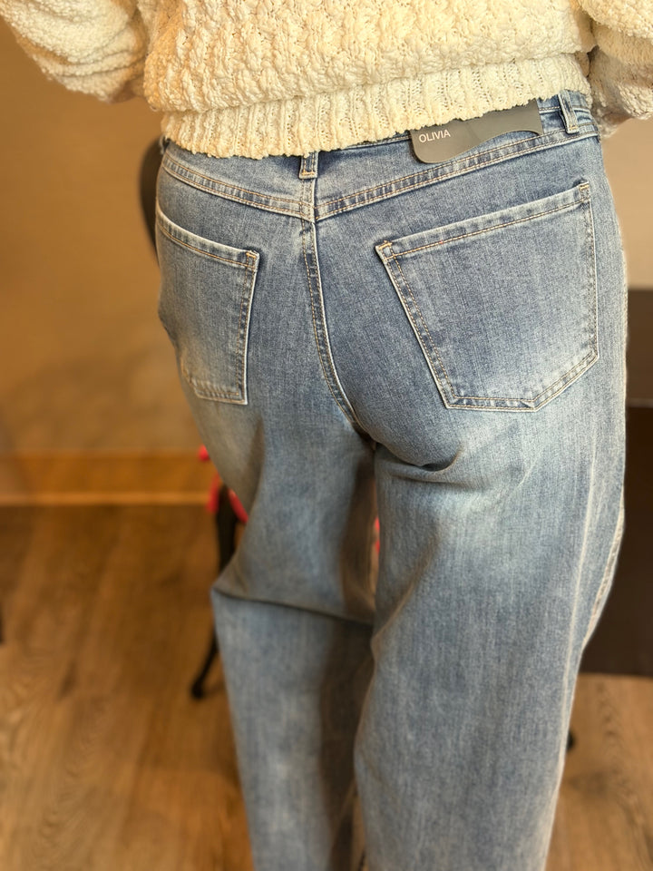 Pants, Olivia Contrast Cuff Wide Leg