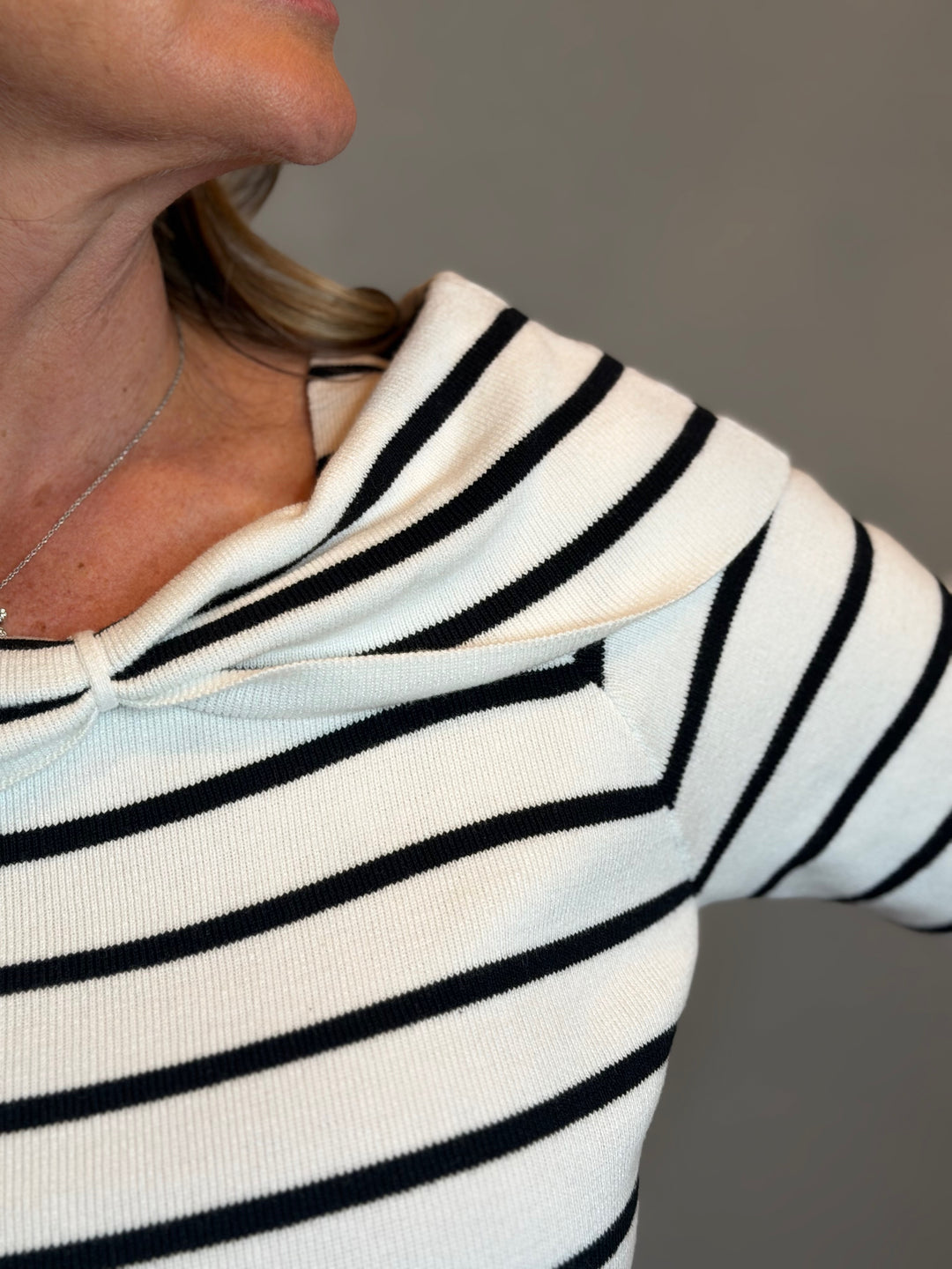 Tops, Boatneck Striped Sweater