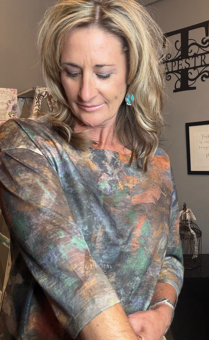 Tops, Vneck 3/4 Sleeve Hedy