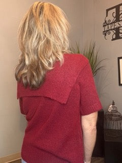 Tops, Crew Neck Sweater w/Front Tie CB