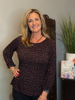 Tops, Grape Cluster Knit Blouse