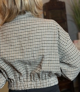 Outerwear, Houndstooth Crop Jacket