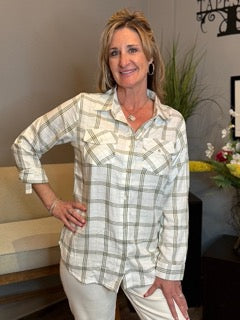 Tops, Front Pocket Button Down