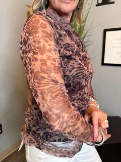 Tops, Sheer Sleeve Side Rouching