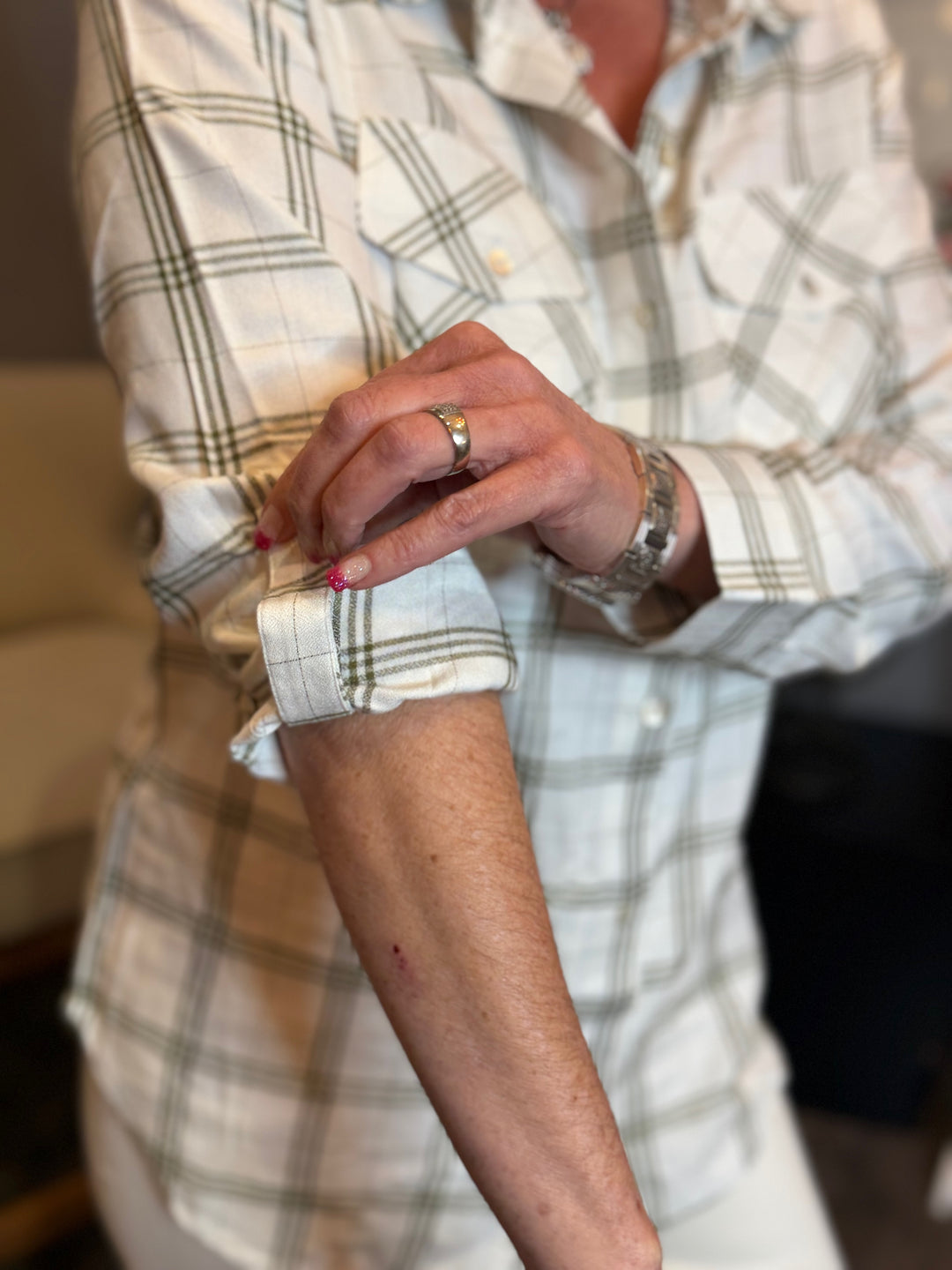 Tops, Front Pocket Button Down