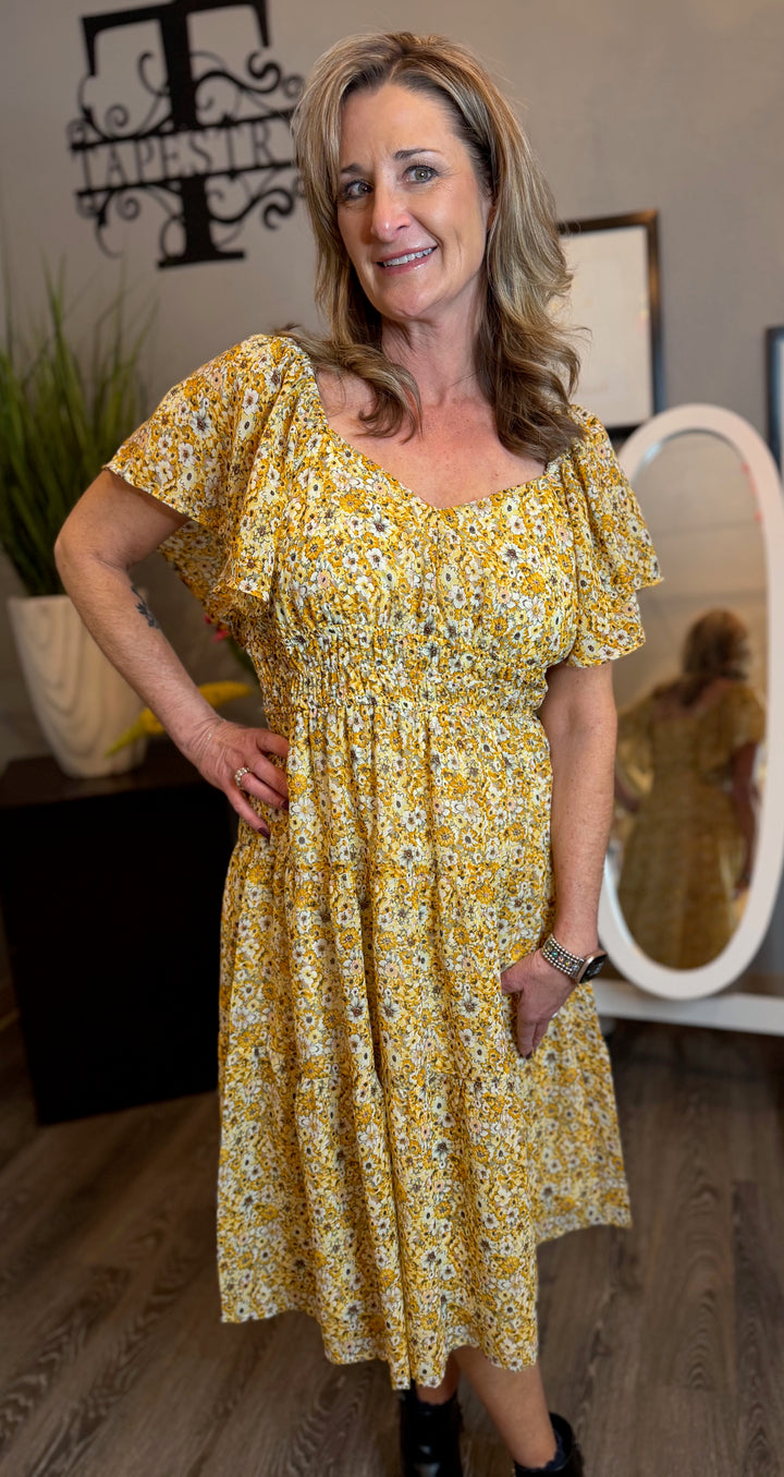 Dresses, Short Sleeve V Neck Pleated Waist