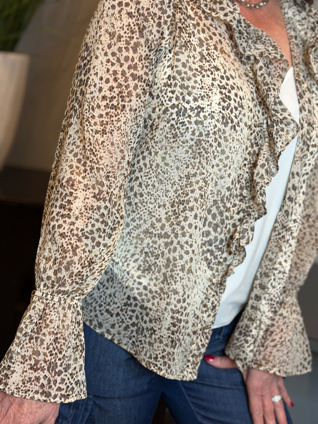 Tops, Long Sleeve Ruffle Front