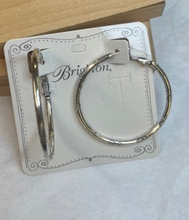 Brighton, Large Hoop Charm Earrings Slvr