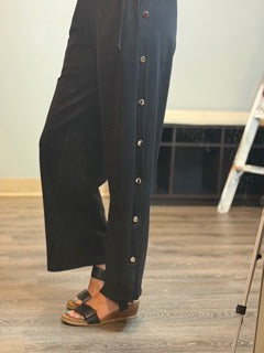 Pants, Side Metal Button Wide Leg