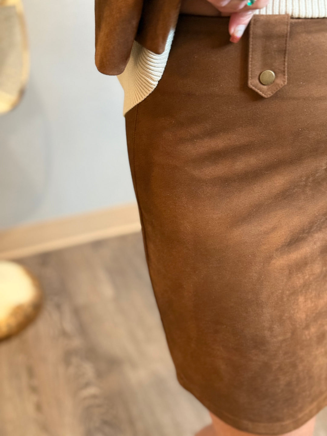 Pants, Suede Woven Skirt