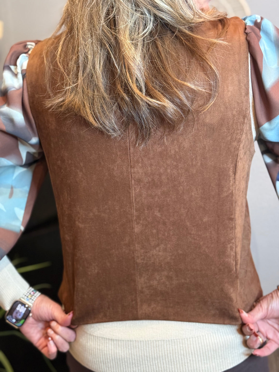 Tops, Suede Woven Vest