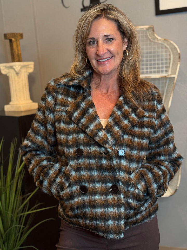 Outerwear, Plaid Woven Coat