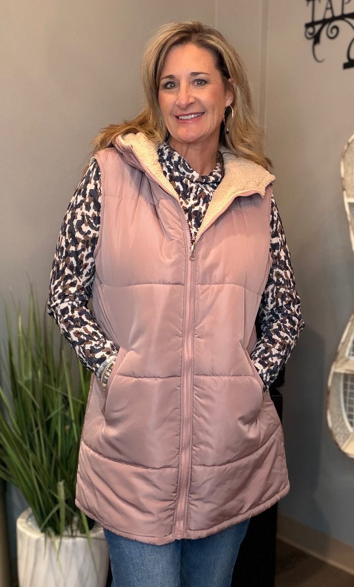 Outerwear, Fauz Fur Lined Long Vest