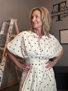 Dresses, Front Button Polkadot Midi