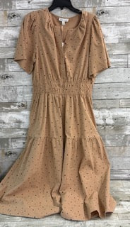 Dresses, Woven Polkadot Tiered Midi (Plus)